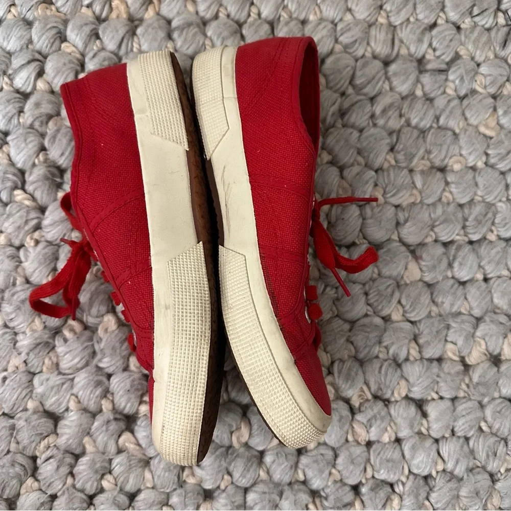 Superga 2750 Cotu Classic Sneaker Women 8‎ Low Top Red White Canvas Casual Shoes